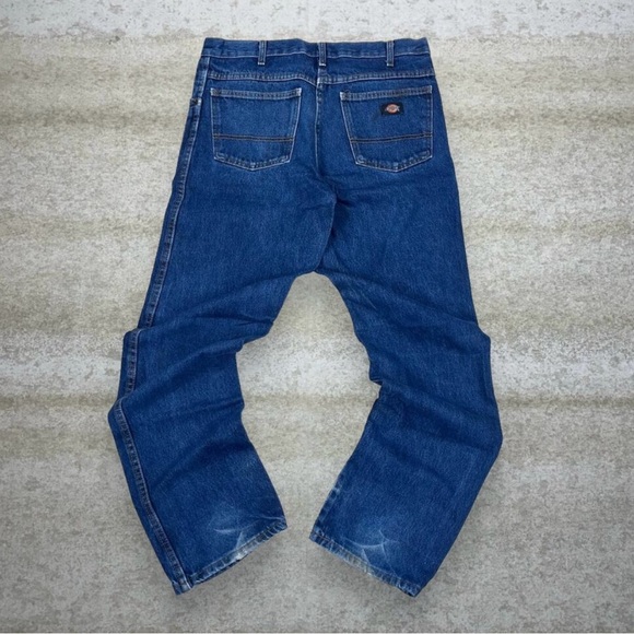 Vintage Dickies Jeans Dark Wash Work Wear Denim Black Label Relaxed Fit 90s - Picture 2 of 5